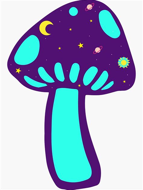 Trippy Mushroom Colorful Psychedelic Retro Hippie Design Sticker