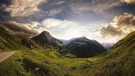 Scotland Road Clouds 1080p 2k 4k 5k Hd Wallpapers Free Download
