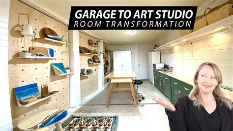 Art Studio Room Makeover Diy Garage Transformation She Shed Youtube