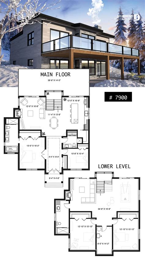 Modern Cottage House Plan With Finished Walkout Basement 4 Beds 3