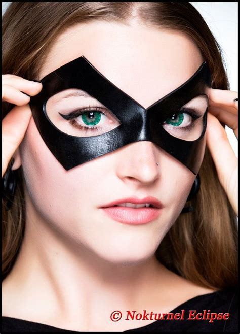 Black Cat Cosplay Leather Mask Superhero Batman Gotham Etsy Leather