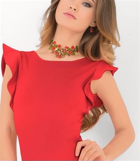 Sexy Vestido Rojo De Fiesta Corto Con Mangas De Olanes 47000 En Mercado Libre