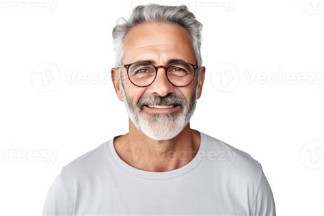 Smiling Older Man Portrait Illustration Ai Generative 25365161 Png