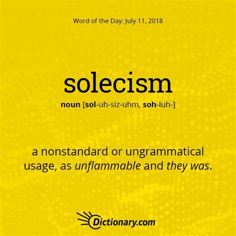 Solecism Word Of The Day Words Cool Words