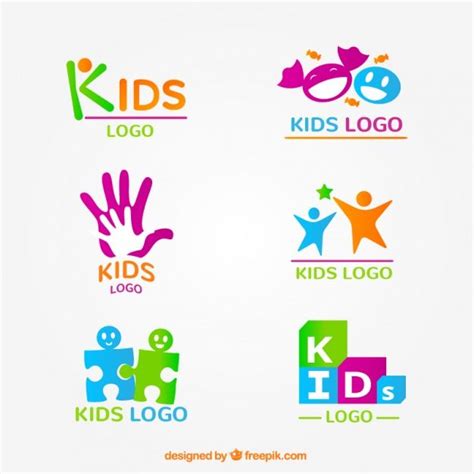 Premium Vector Kid Logo Collection Kids Logo Kids Branding Design