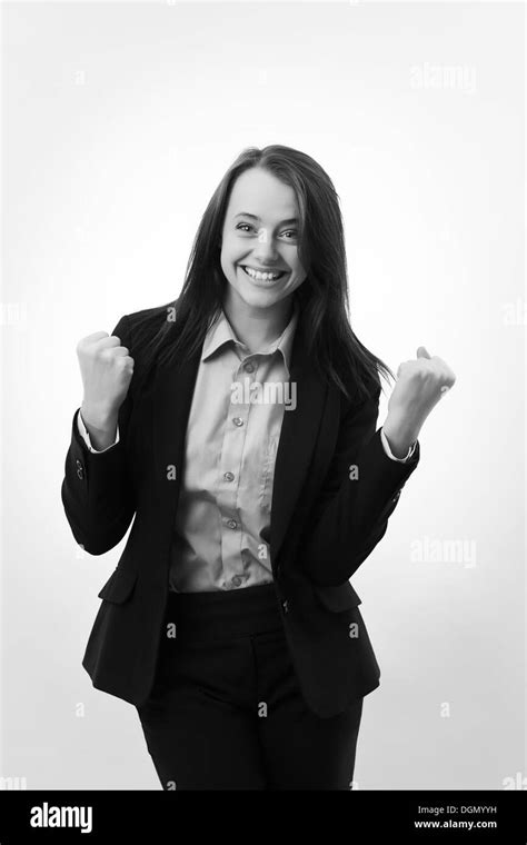 Triumphant And Happy Business Woman Celebrating Success Stock Photo Alamy