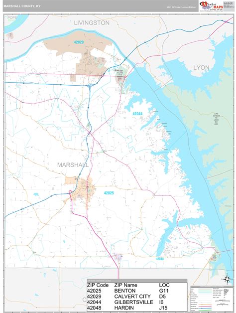 Marshall County, KY Wall Map Premium Style by MarketMAPS