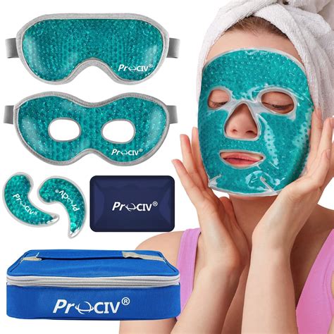 Prociv 6 In 1 Cold Face Mask And Cooling Eye Mask Set Gel Beads Hot