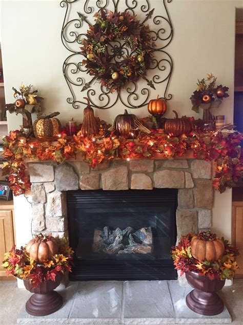 20 Thanksgiving Fireplace Mantel Decorating