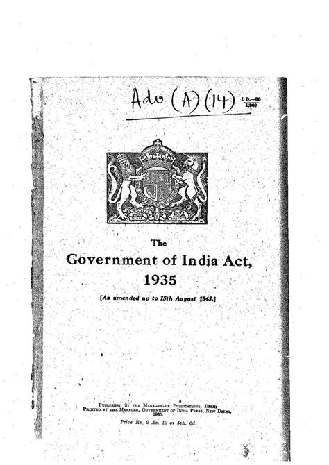 An Analysis Of The Government Of India Act 1935