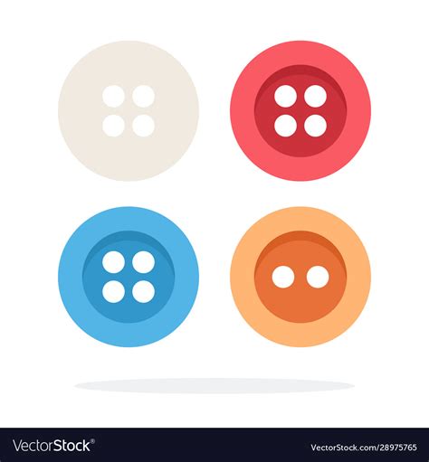 Four Colored Buttons Flat Isolated Royalty Free Vector Image