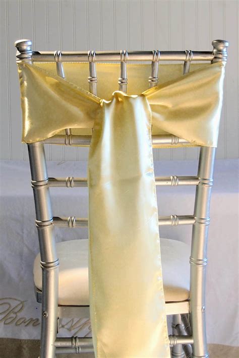 Our chair sashes and bows are available in light. 10 Daffodil Yellow Satin Chair Sashes 6x106