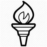 Torch Olympic Flame Drawing Clipart Games Fire Icon Sporting Getdrawings sketch template