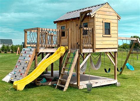 Playground Playhouse Plan Lifted Backyard Diy Project For Kids Paul