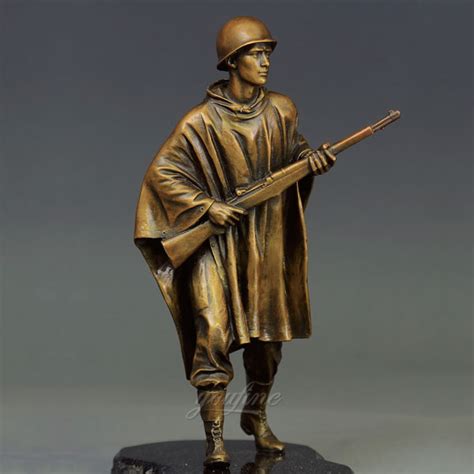 Bronze Casting Military Warrior Holds Gun Monuments Statues For Sale