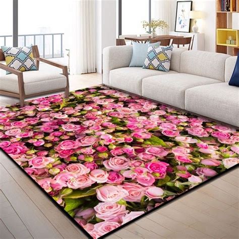 Creative 3d Garden Flower Carpets For Living Room Bedroom Area Rug
