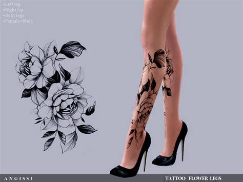 The Sims Resource Tattoo Flower Legs