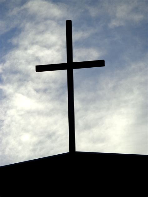Christian Cross With Sky In Background Picture Free Photograph