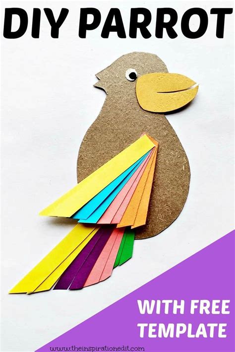 Paper Bird Craft With Free Template Animal Crafts For Kids Bird