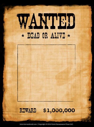 Wanted Poster Template Clip Art Library