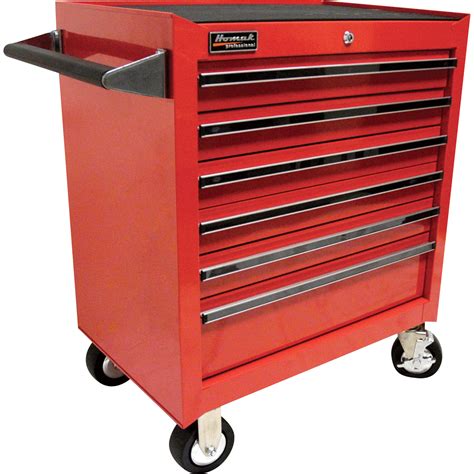 Homak Pro Series 27in 6 Drawer Rolling Tool Cabinet — Red 26 34inw