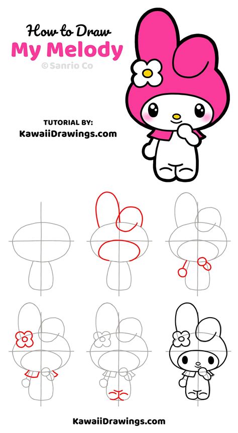 How To Draw My Melody From Sanrio Hello Kitty Drawing Kitty Drawing