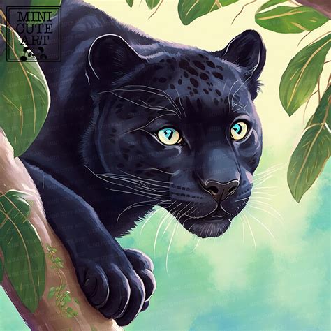 Watercolor Baby Black Panther Clip Art Black Panther Etsy