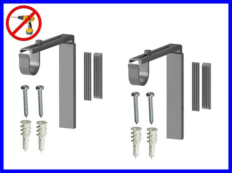 Vailge curtain rods for windows 48 to 84 inch with round cap,heavy duty ceiling mount curtain rod,hanging curtain rod & wall mount with brackets,outdoor curtain rod for grommet curtains,black. 2 Sets Curtain Rod Holder Wall Ceiling Bracket SILVER ...
