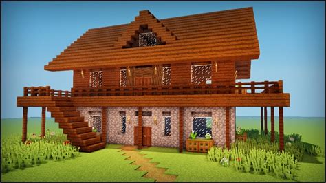 My absolute favorite style of house in minecraft. Minecraft: How to build a dark oak wooden house - YouTube
