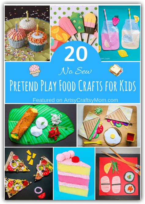 20 No Sew Pretend Play Food Crafts For Kids