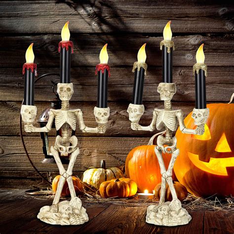 China Halloween Candelabra Halloween Skeleton Candle Holder Light