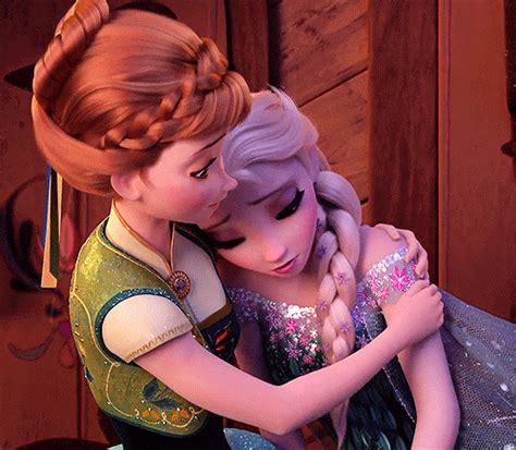 The Frozen Princess And Prince Hugging Each Other