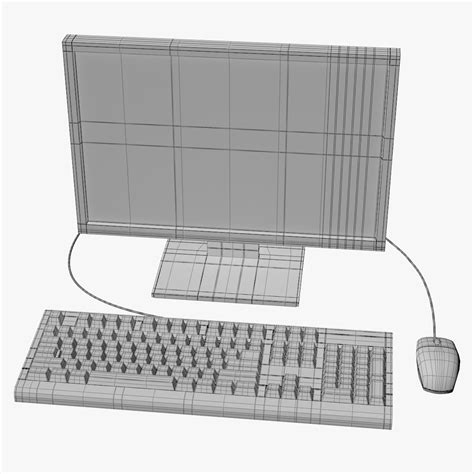 Computer Monitor Keyboard And Mouse 3d Model 10 Max 3ds Fbx Obj