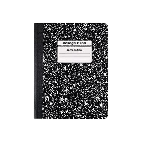 Staples Composition Notebook 975 X 75 College Ruled 100 Sh Black