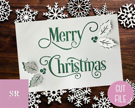 Svg Pop Up 3d Christmas Card Christmas Card Svg Merry Etsy