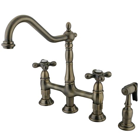 Choose from our from wide selection of kitchen taps and sprayers, designed to match any sink style and fit any space. Kingston Brass KS1273AXBS Heritage Kitchen Faucet with ...
