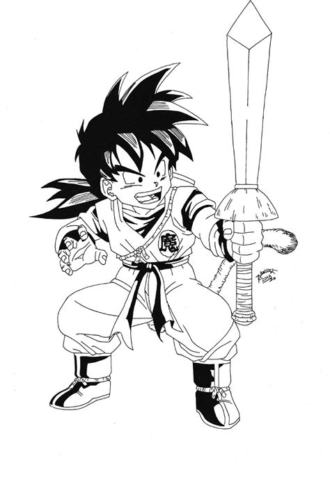 Dragon ball z design was created for a close friend who enjoyed the series as one of the main characters goku was his favourite. Dragonball Z - Son Gohan Black and White by TriiGuN on ...