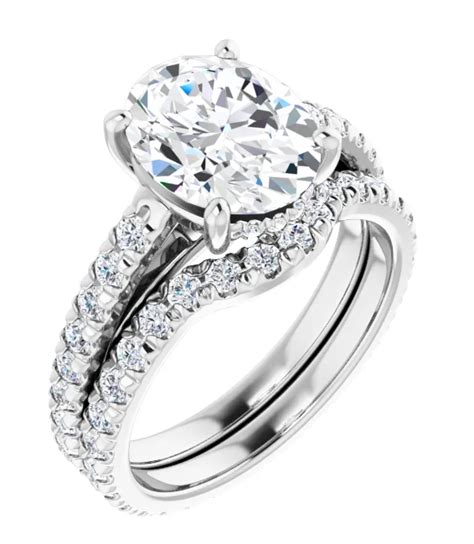 Oval Moissanite Hidden Halo Engagement Ring 250tcw 520tcw