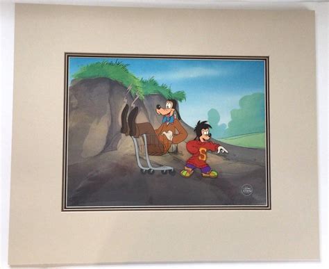 Original Disney Art Production Cel Goofy And Max Goof Troop 1992 Hand