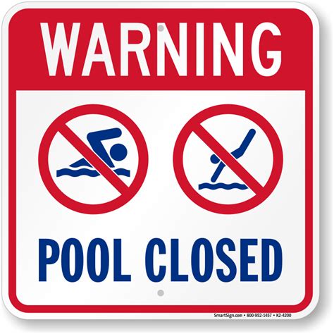 Swimming Pool Closed Signs Pool Temporarily Closed Signs
