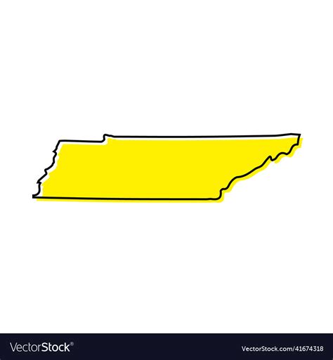 Simple Outline Map Of Tennessee Is A State Vector Image