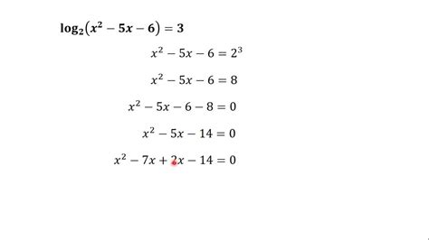 Reducing Equations Involving Logarithm To Quadratic Equation