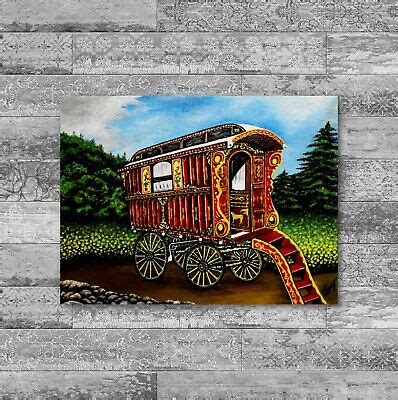 Romany Gypsy Wagon Caravan Original Acrylic Painting Romany Gypsy