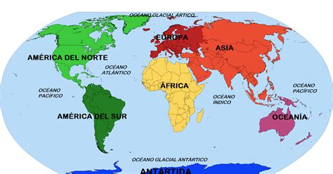 Top Mejores Mapa De Los Continentes Con Nombres Para Imprimir En