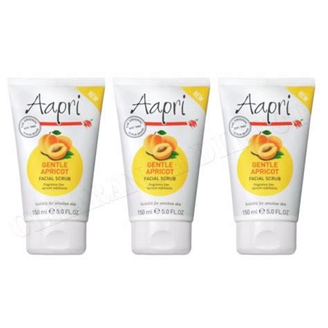 3 X Aapri Gentle Apricot Face Facial Scrub 150ml Fragrance Free