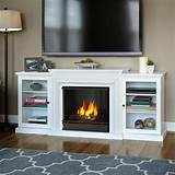 Pictures of White Electric Fireplace With Shelves