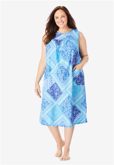 Sleeveless Print Lounger By Only Necessities Plus Size Loungers