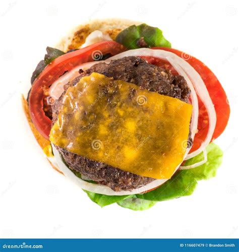Top View Home Made Burger And French Fries Stock Image Image Of