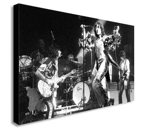 The Rolling Stones Live Black And White Canvas Wall Art Etsy