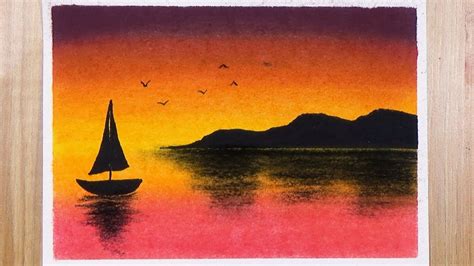 Simple Pastel Sunset Painting For Beginners Faber Castell Soft In 2020